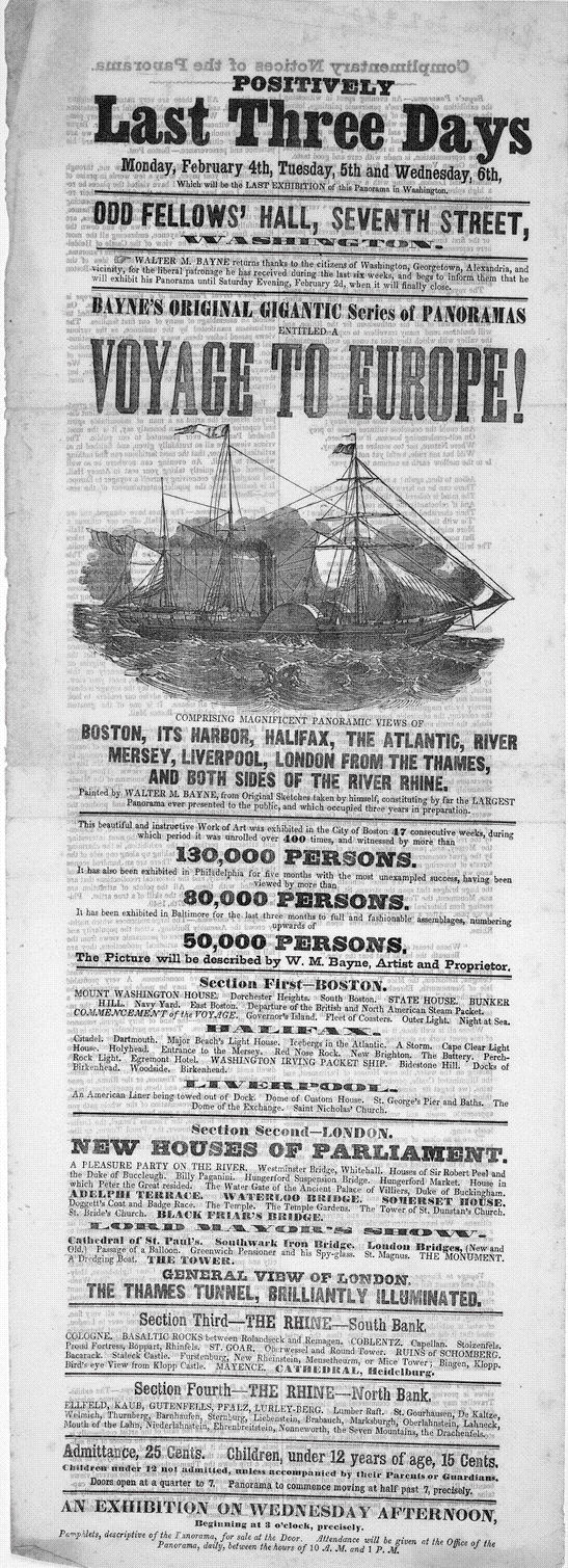 Walter Bayne's Handbill For An Exhibition Of His Moving Panorama, 1880
